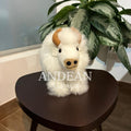 Handmade baby alpaca buffalo. Soft plush toy, 100% alpaca fur. Peruvian gift. Handmade souvenir - Brown
