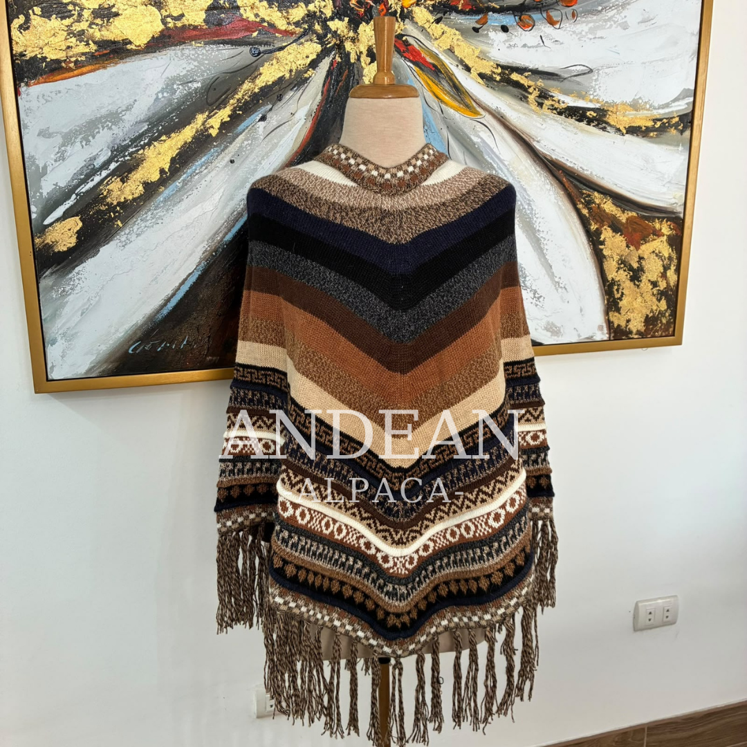 Poncho peruano de alpaca - Diseño 5
