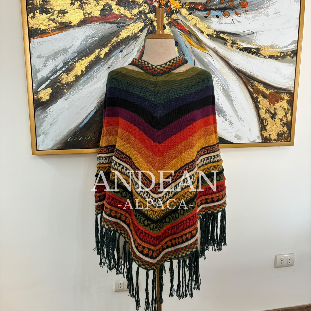 Poncho peruano de alpaca - Diseño 3