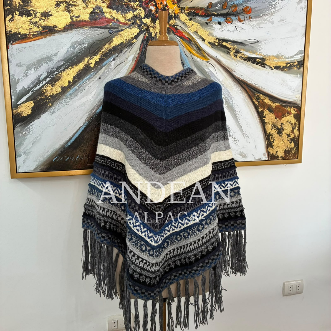Poncho peruano de alpaca - Diseño 4
