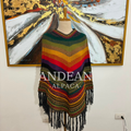 Poncho Peruano Artesanal / Poncho Cálido Unisex de Lana de Alpaca Peruana / Poncho Andino para Hombres y Mujeres - Diseño 2