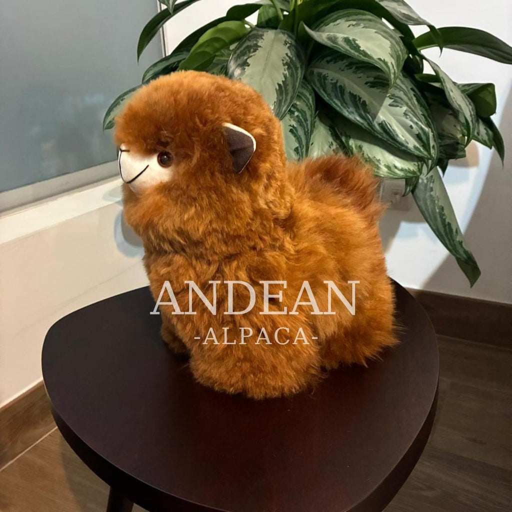 Handmade Baby Alpaca Toy – Andean Ornament, Peruvian Decor - Brown
