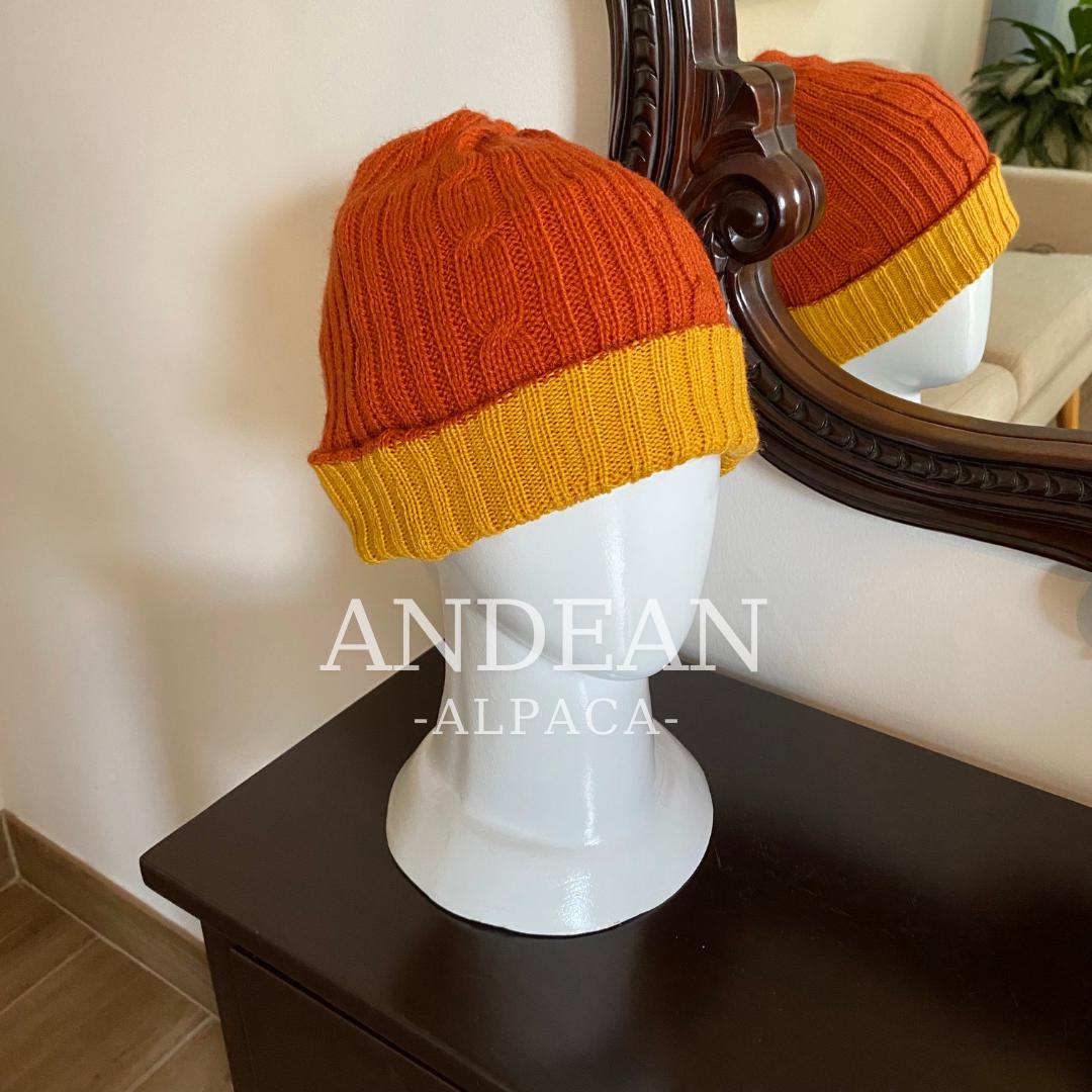 Gorro de lana de alpaca – Gorro de invierno unisex cálido – Gorro de punto bohemio reversible – Gorro holgado para hombre o mujer – Regalo hecho a mano