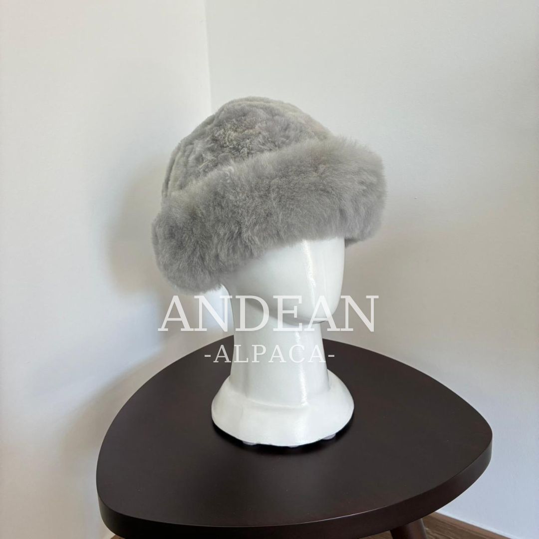 Gorro de piel de alpaca bebé – Gorro cosaco peruano hecho a mano, gorro de invierno unisex estilo ruso, piel de alpaca auténtica, gorro cálido de lujo, peruano