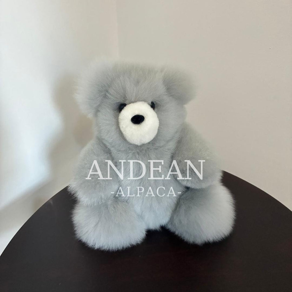 Fluffy Alpaca Teddy Bear - Soft Plush Toy - Handmade Stuffed Animal - Gray
