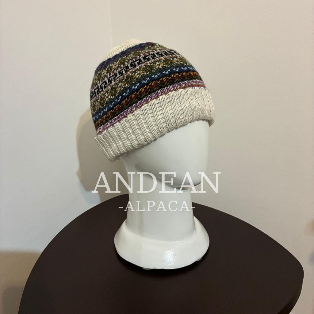 Handwoven Alpaca Wool Beanie – Andean Design, Unisex Winter Hat