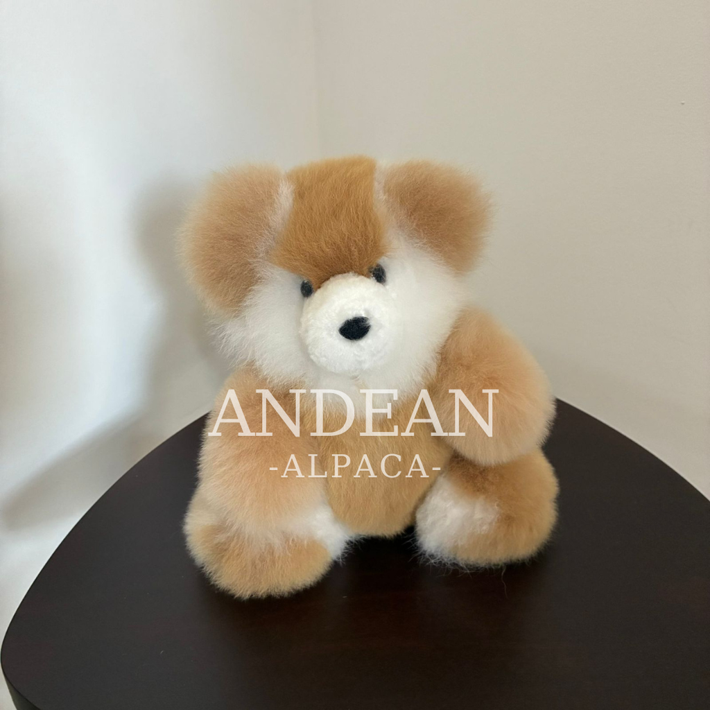 Fluffy Alpaca Teddy Bear - Soft Plush Toy - Handmade Stuffed Animal - Gray
