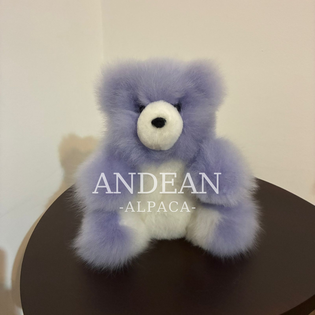 Fluffy Alpaca Teddy Bear - Soft Plush Toy - Handmade Stuffed Animal - Purple