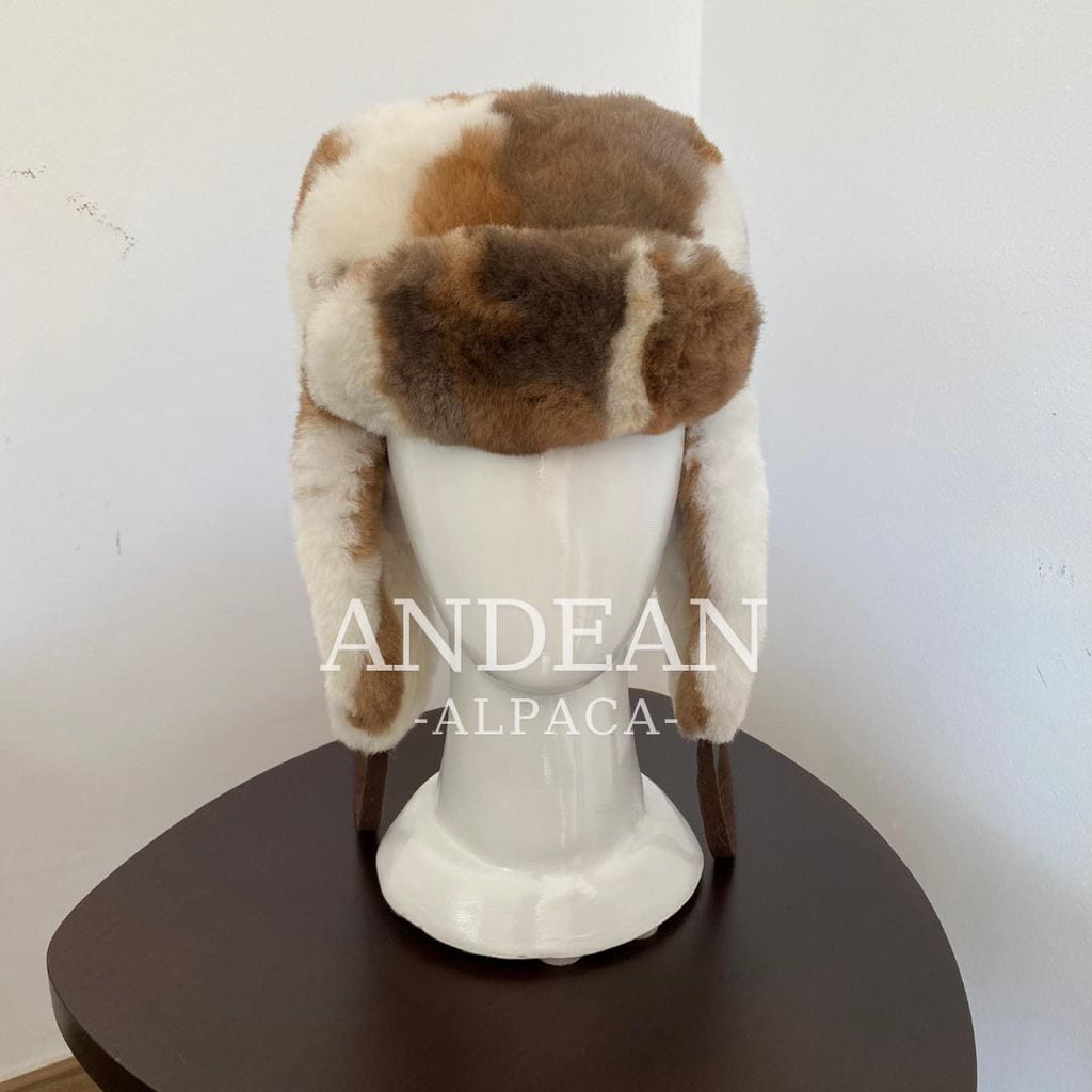 Baby Alpaca Fur Hat – Handmade Peruvian Cossack Hat, Unisex Russian Style Winter Hat - White