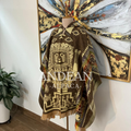 Poncho inca con capucha -Marrón