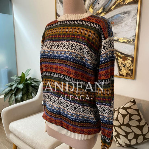 ALPACA SWEATER / Handmade Unisex Jumper / Artisan Andean Pullover / Traditional Peruvian Sweater / Authentic Alpaca Clothing