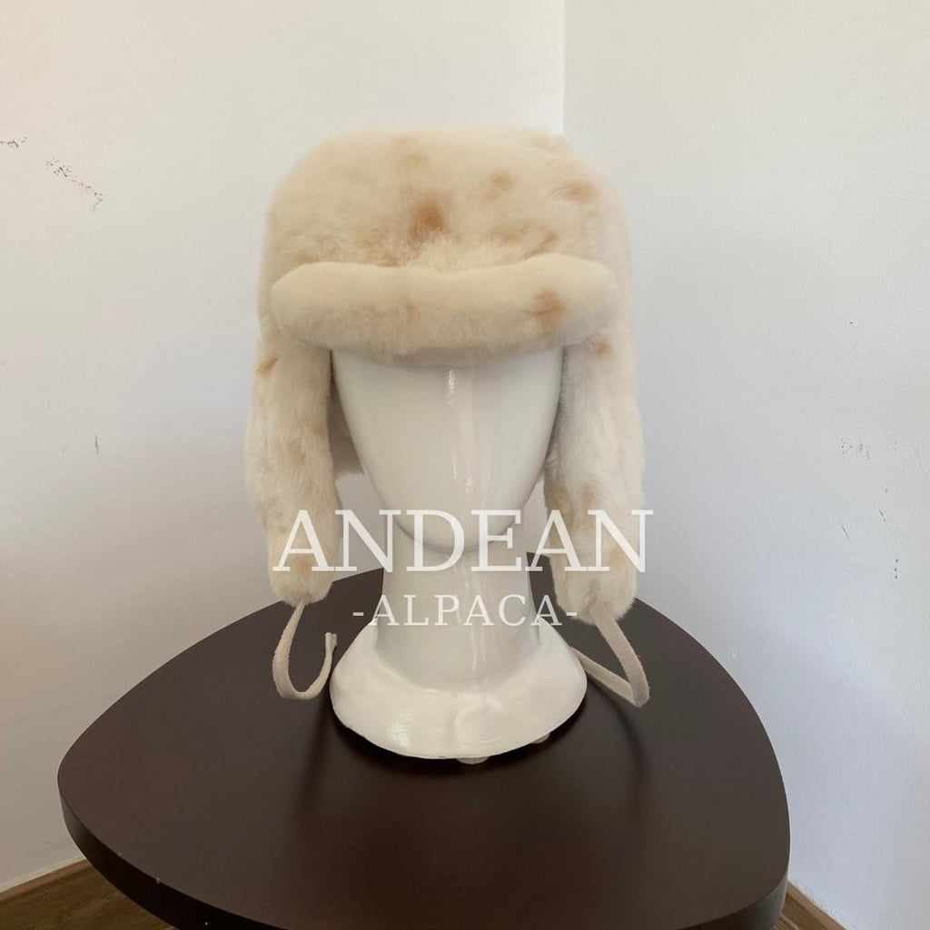 Baby Alpaca Fur Hat – Handmade Peruvian Cossack Hat, Unisex Russian Style Winter Hat - White