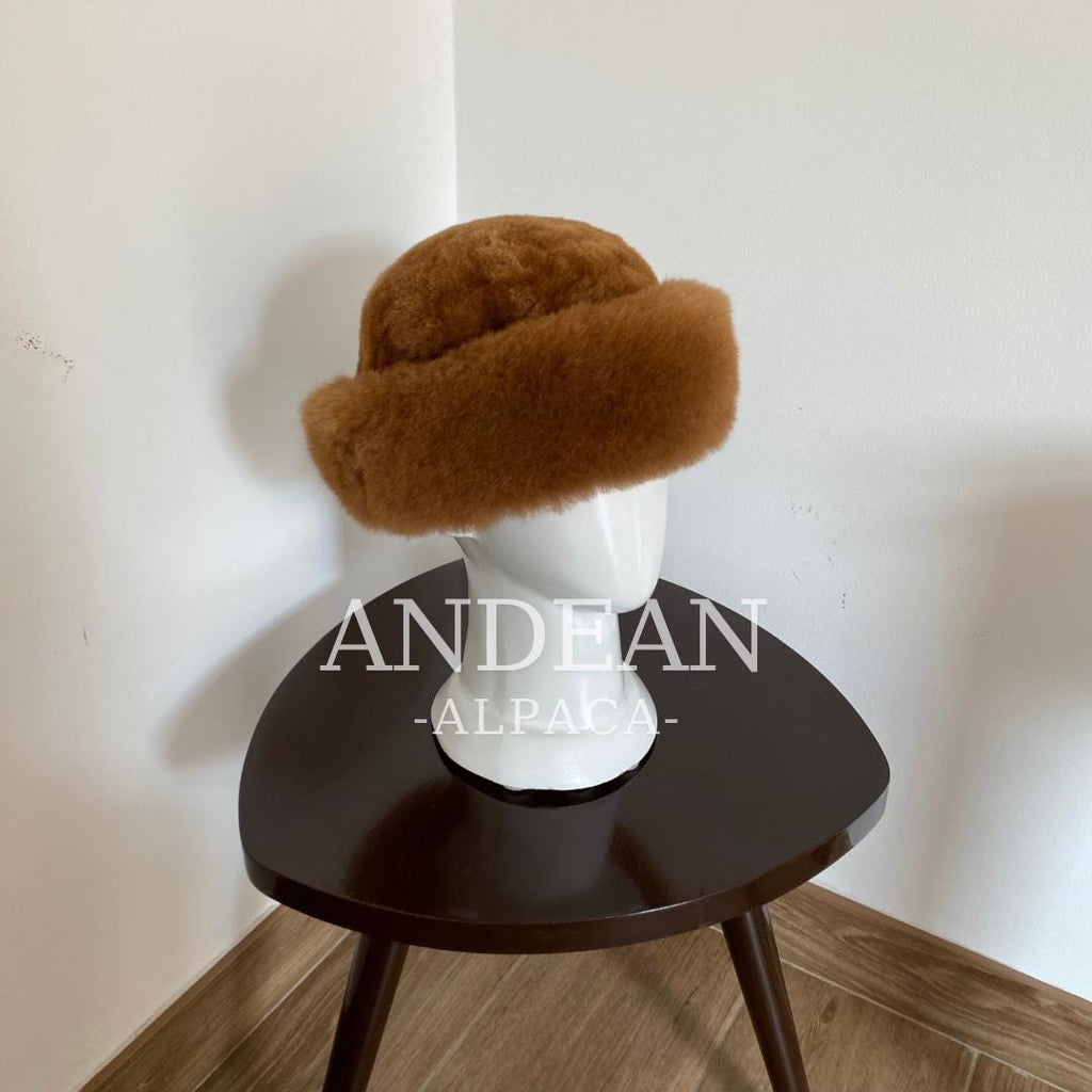 Gorro de piel de alpaca bebé – Gorro cosaco peruano hecho a mano, gorro de invierno unisex estilo ruso, piel de alpaca auténtica, gorro cálido de lujo, peruano