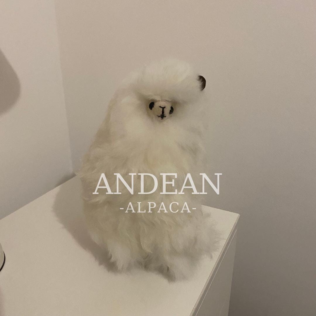 Figura de alpaca bebé: adorno andino hecho a mano, juguete de suave piel de alpaca, decoración peruana, bonito regalo para decorar estanterías.