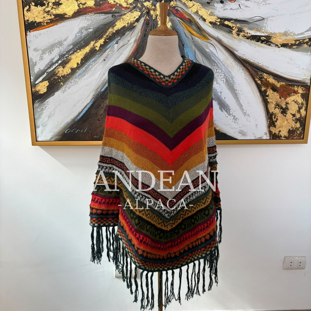 Poncho peruano de alpaca - Diseño 5