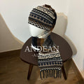 Handwoven Alpaca Wool Beanie & Scarf Set – Unisex Boho Winter Hat, Peruvian Artisan - Design 4