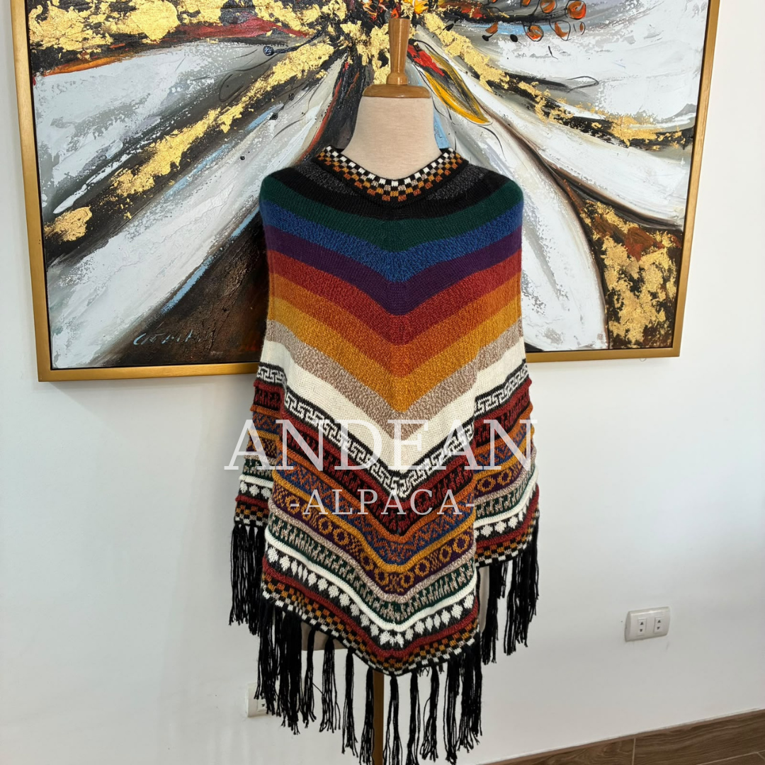 Poncho peruano de alpaca - Diseño 3