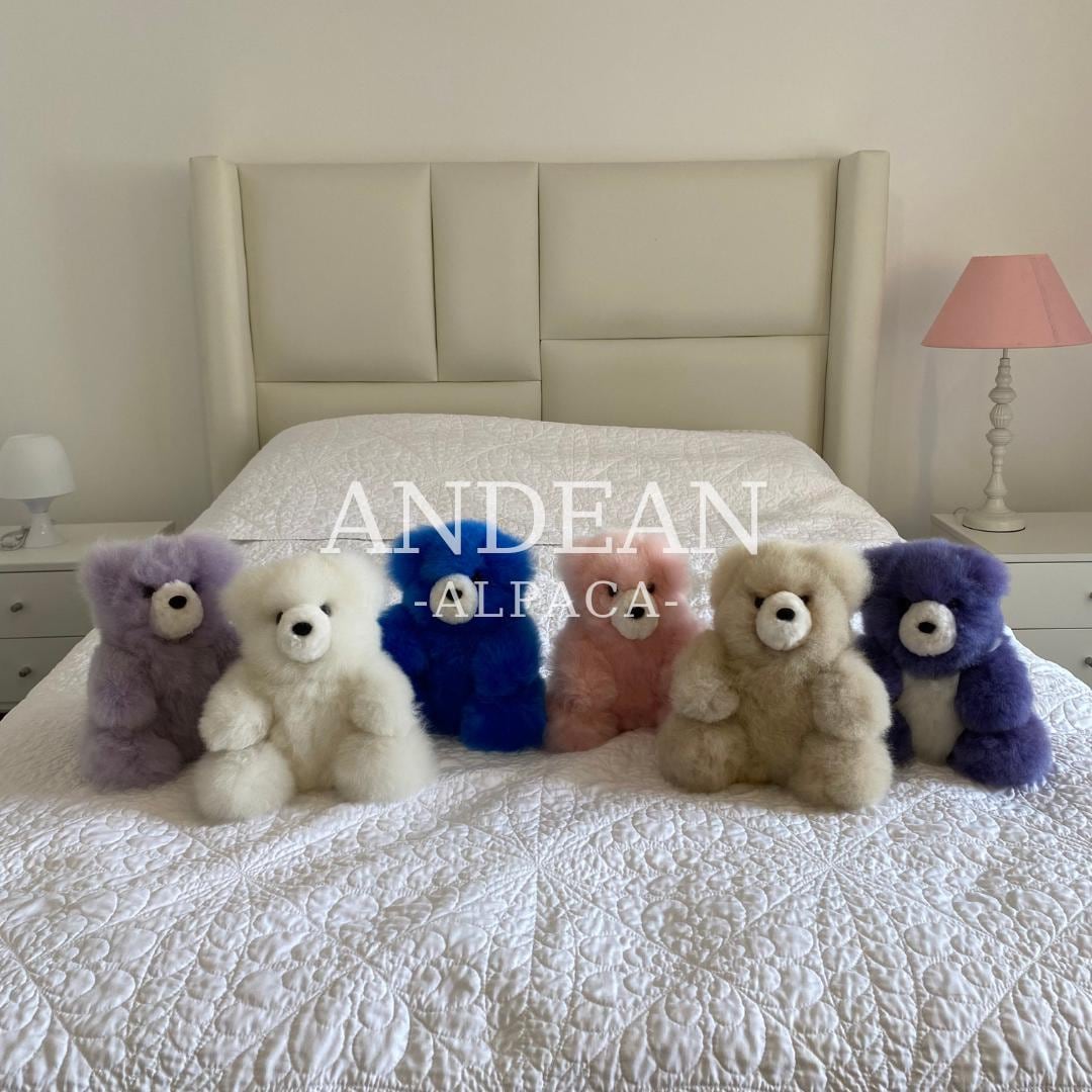 Fluffy Alpaca Teddy Bear - Soft Plush Toy - Handmade Stuffed Animal - Purple