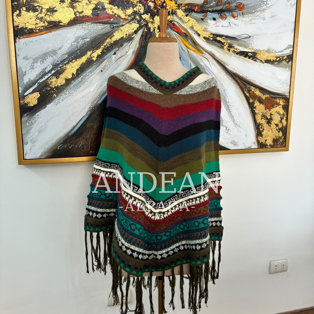 Poncho peruano de alpaca - Diseño 4