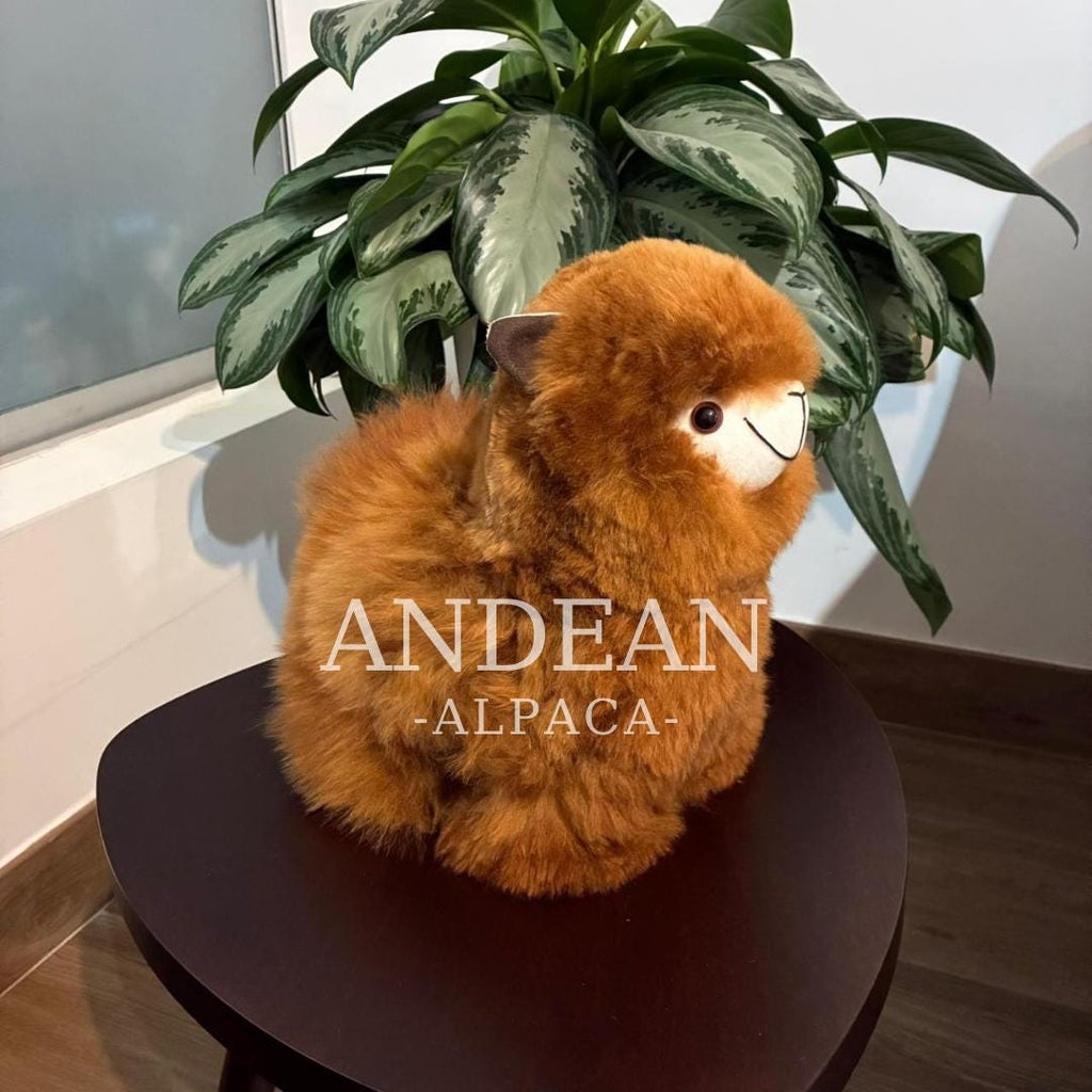 Handmade Baby Alpaca Toy – Andean Ornament, Peruvian Decor - Brown