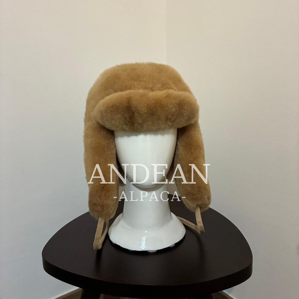 Baby Alpaca Fur Hat – Handmade Peruvian Cossack Hat, Unisex Russian Style Winter Hat - White