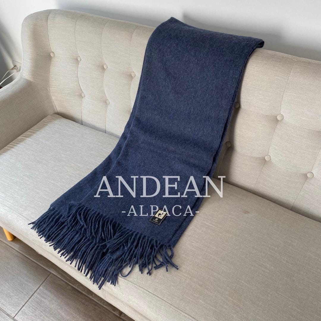 Peruvian Alpaca Throw Blanket / Solid Color Wool / Handwoven Minimalist Decor / Cozy Soft Gift / Natural Home Accent - Red
