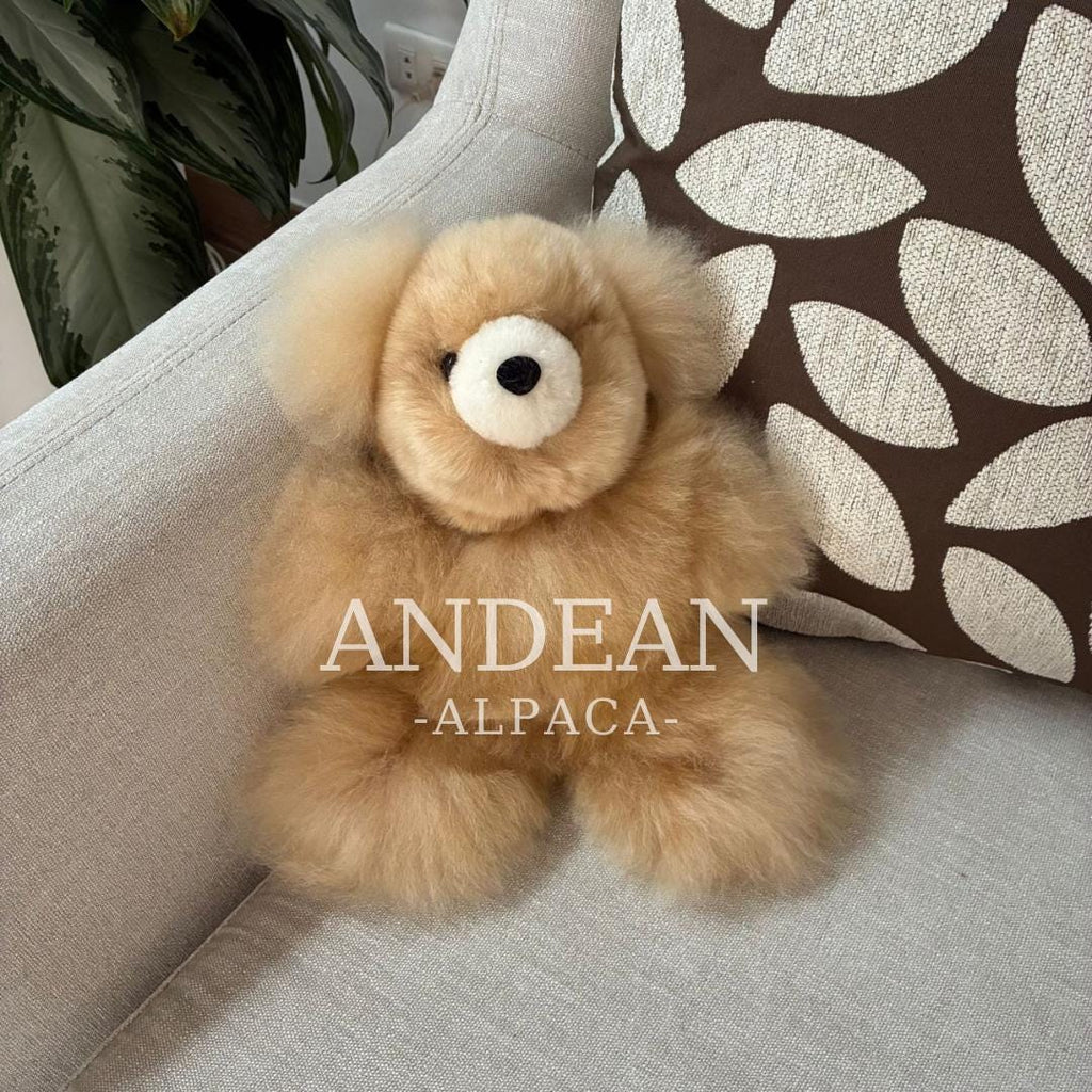 Handmade Baby Alpaca Teddy Bear – Plush Peruvian Keepsake - White