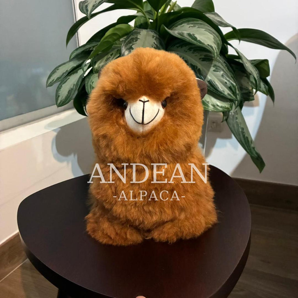 Handmade Baby Alpaca Toy – Andean Ornament, Peruvian Decor - Brown