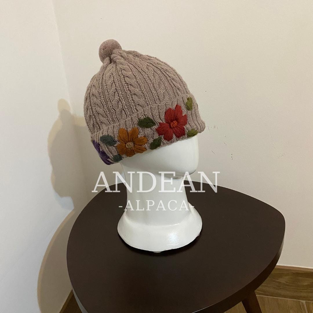 Gorro de alpaca bebé: gorro de invierno unisex ultrasuave y cálido, tejido a mano, holgado y holgado, para hombre y mujer.