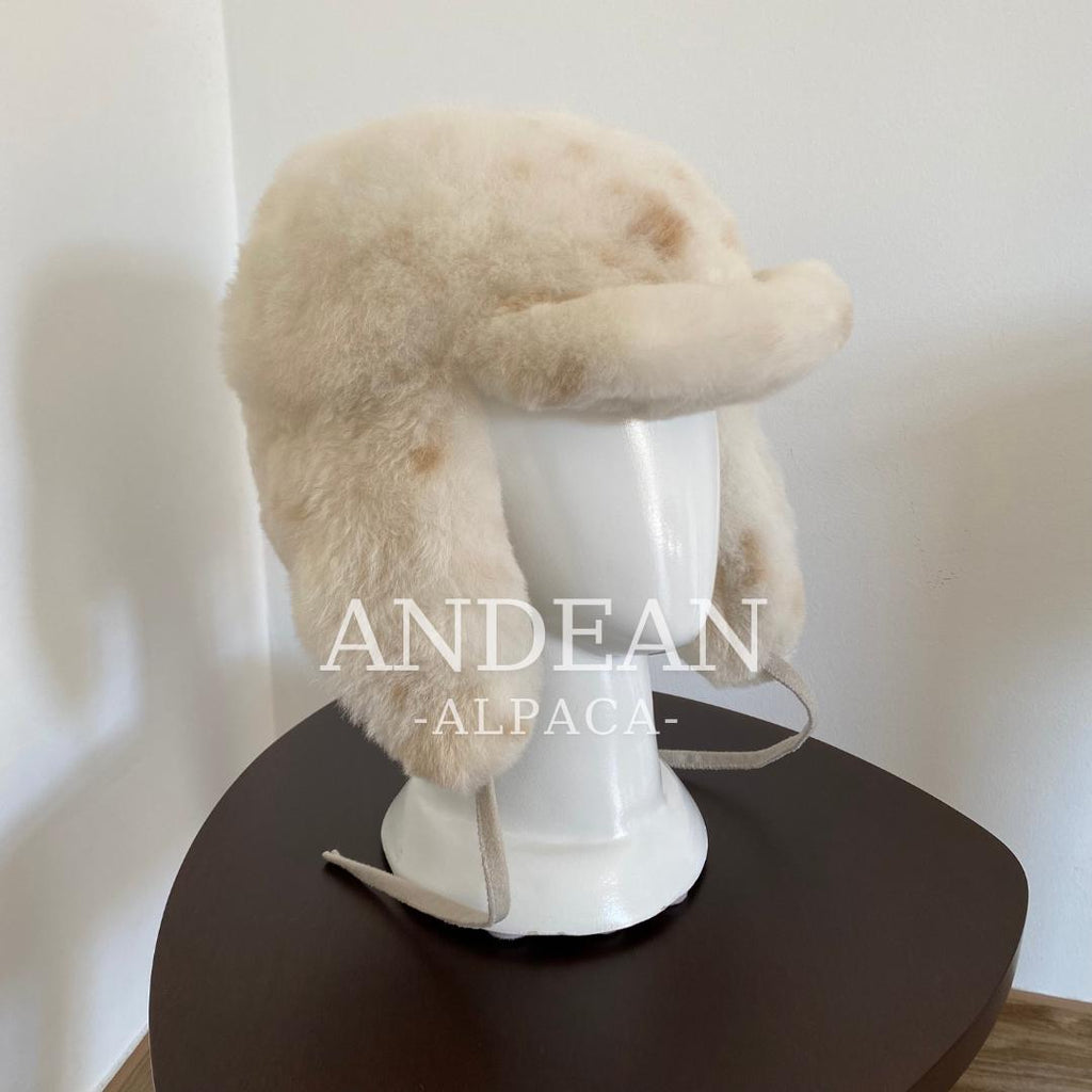 Baby Alpaca Fur Hat – Handmade Peruvian Cossack Hat, Unisex Russian Style Winter Hat - White