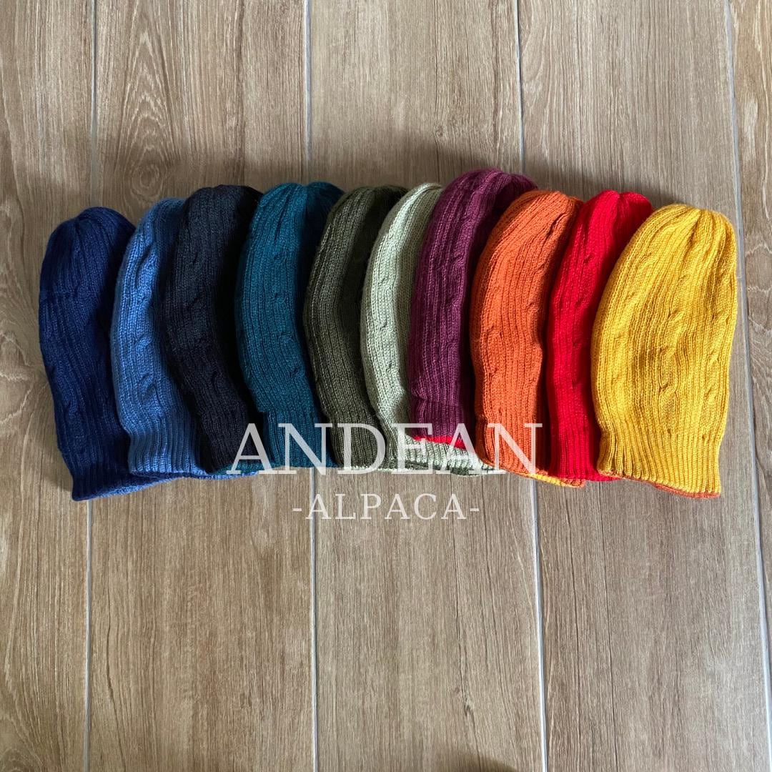 Gorro de lana de alpaca – Gorro de invierno unisex cálido – Gorro de punto bohemio reversible – Gorro holgado para hombre o mujer – Regalo hecho a mano