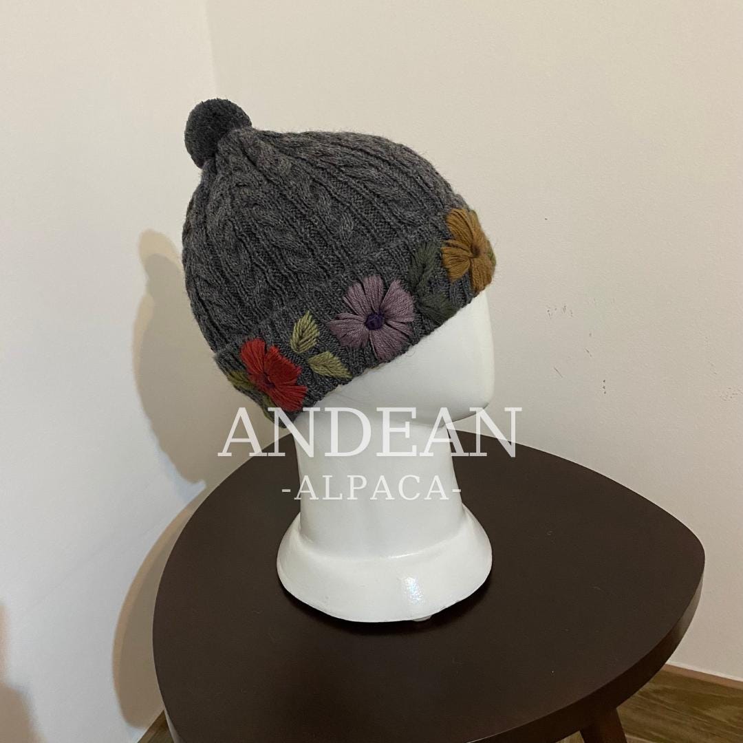 Gorro de alpaca bebé: gorro de invierno unisex ultrasuave y cálido, tejido a mano, holgado y holgado, para hombre y mujer.